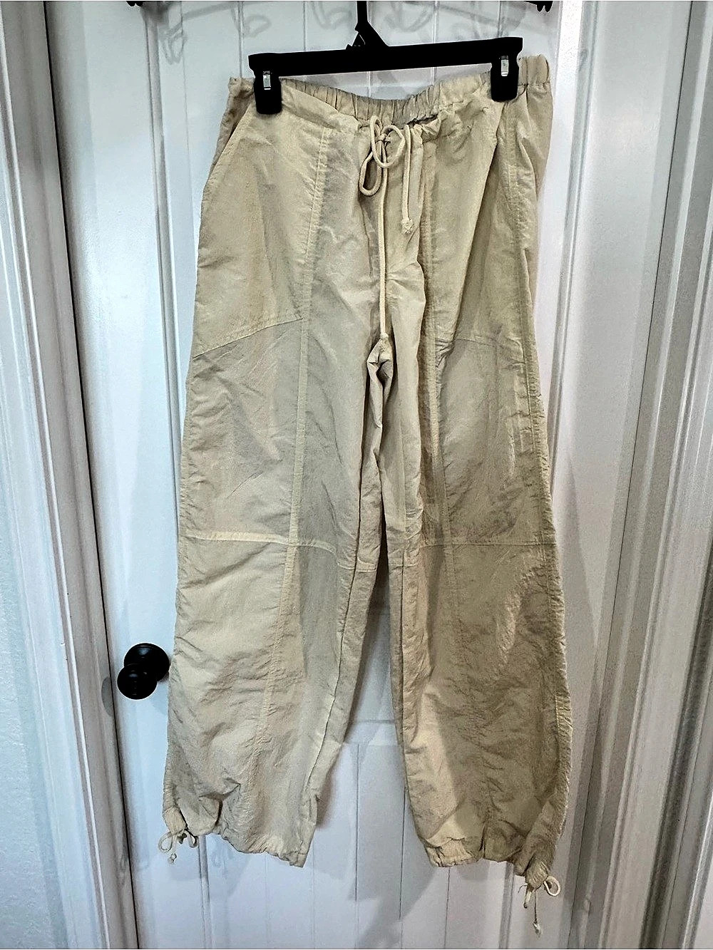 wild fable Light Beige Parachute Pants Cream Medium